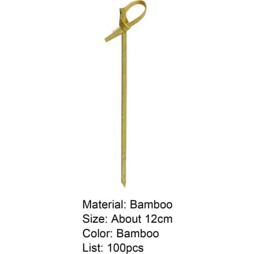 100Pcs/Bag Cocktail Picks Disposable No Burr Bamboo Olive Dessert Toothpicks for Bar