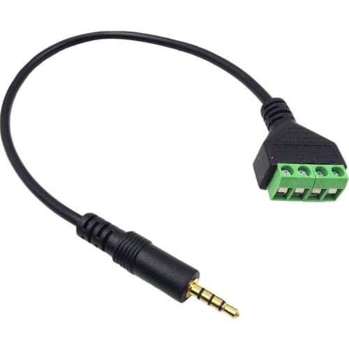 1x 3.5mm Stereo TRRS 4 Pole Male To AV Screw Video Balun Terminal Adapter Connector Cable 1ft/35cm