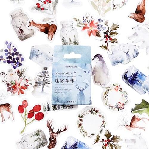 20packs/lot Kawaii Cartoon Forest Mist Scrapbook Sticky Decoration Adhesive Paper Sticker Label Stationery Sticker Wholesale