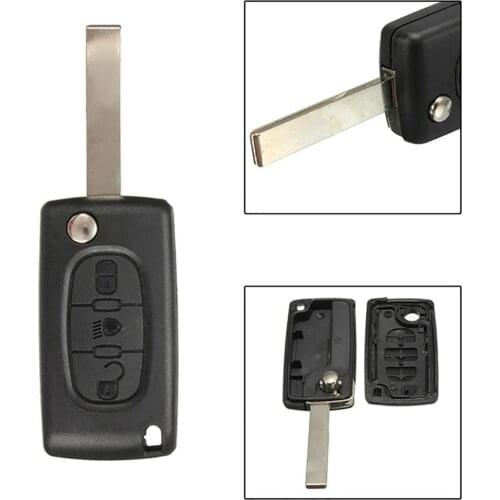 3 Buttons Flip Folding Car Key Fob Shell Cover for Citroen C2 C3 C4 C5 C6 C8