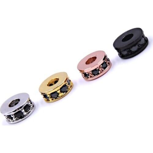 5pcs/lot 6mm Zircon Separated Brass Beads & Jewelry Making Material DIY Bracelet Accessories