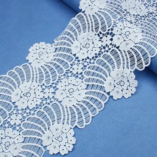 5yard 22cm Milk Silk Fabric Lace Water-soluble Dress Accessories Diy Handwork Hollow Embroidery Wedding Sewing Trim Decoration