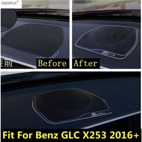 Lapetus Accessories For Mercedes-Benz GLC X253 2016 - 2019 Dashboard Central Control Speaker Audio Sound Molding Cover Trims Kit