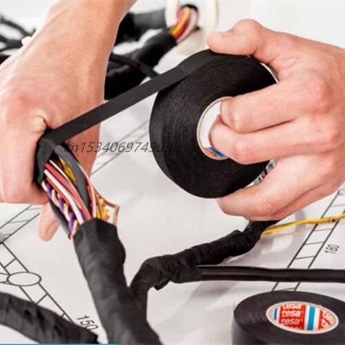 15M Car Heat-Resistant Flame Retardant Tape Cable Wiring Harness Tape Adhesive Cloth Fabric Sticker Loom Protect Retardant Tapes