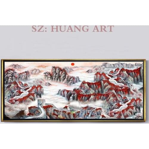 Frameless knife in Beijing Great Wall oil painting in ancient China hotel decorated hall big club oil gallery quality office sof
