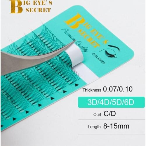 Big eyes secret Lashes Premade Russian Volume Fans 3D Mink Eyelashes Short Stem Lash Pre made Eyelash Extensions Supplies