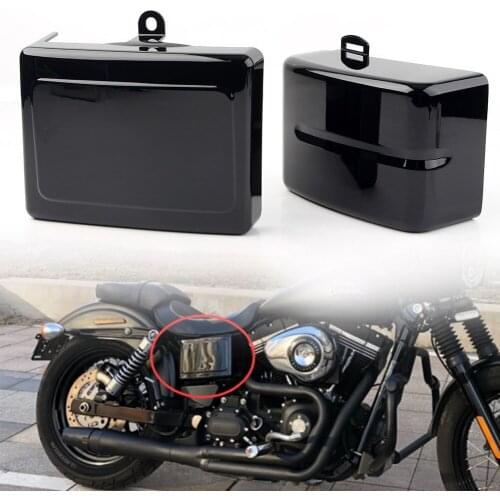 Motorcycle Battery Side Covers For Harley Dyna Fat Street Bob Low Rider Super Wide Glide Switchback 2006-2017 Left & Right Black