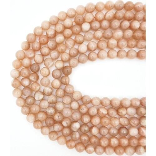 4-12mmRound Loose Stones Beads Strands Natural Rough Gemstones Crystal Healing AA Color Sunstone Beads for Bracelet Bangle