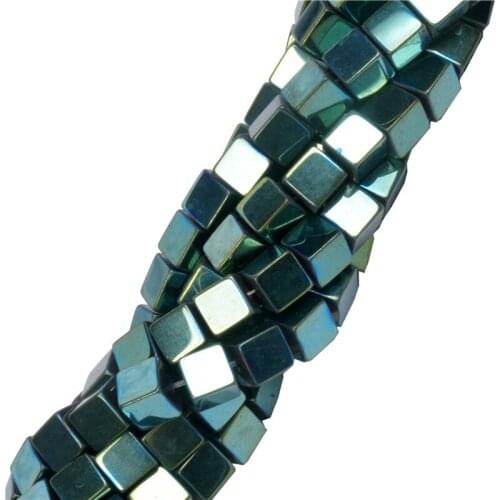 High Quality Natural Black Hematite Stone Beads 2/3/4mm Suqare Shape Cube Hematite Beads For Jewelry Making