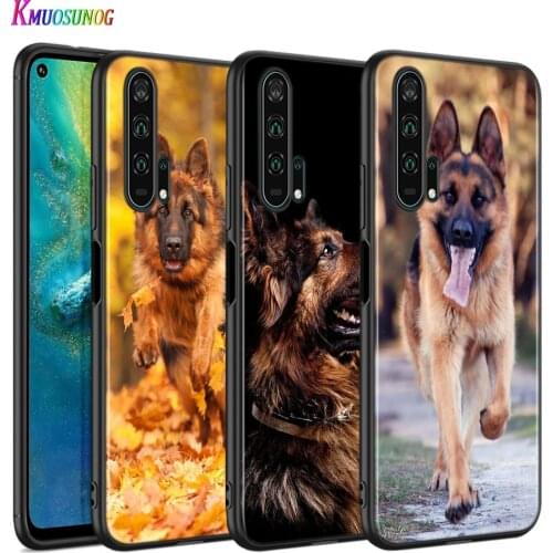 Black Silicone Cover German Shepherd Dog for Huawei Honor 10i 9X 8X 20 10 9 Lite 8 8A 7A 7C Pro Lite Phone Case
