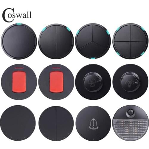 COSWALL R11 R12 Black Pulse Push Button Dimmer 20A Water Heater Footlight Intermediate Wall Light Switch Switched DIY Module