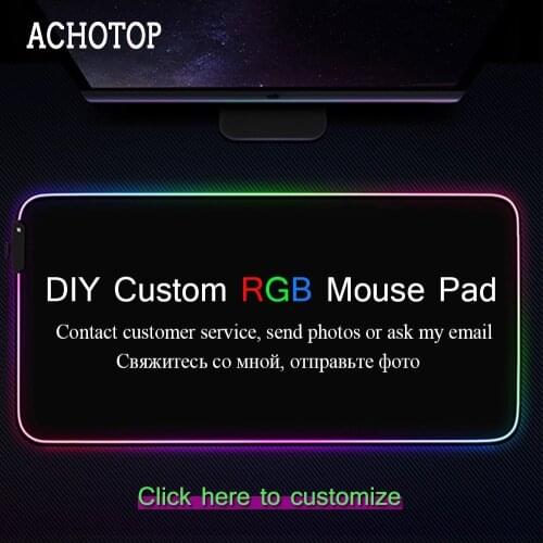 DIY Custom LED Light Mousepad RGB Keyboard Cover Desk-mat Colorful Surface Mouse Pad Waterproof Multi-size Computer Gamer Dota