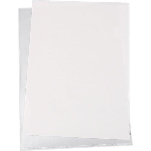 40PCS L-Type Plastic Folder - 18C Transparent Clear Document Folder for A4 Size Paper Sleeves