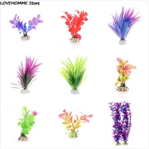 Hot Artificial Plastic Water Plant Grass Aquarium Decorations Plants Fish Tank Grass Flower Ornament Decor Aquatic Accessories