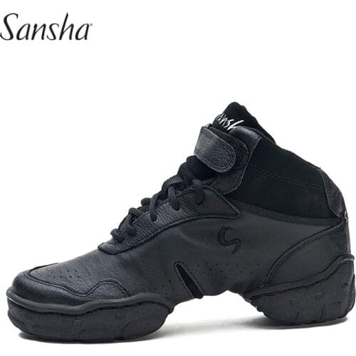 Sansha Sports Dance Shoes Classic Popular Genuine Leather Soft Sole Breathable Jazz Modern Dance Sneakers For Women Man H52LPI