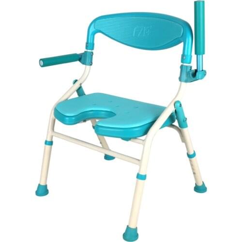 Lightweight aluminum alloy bath chair for the elderly thicken load-bearing shower stool non slip folding toilet armchair