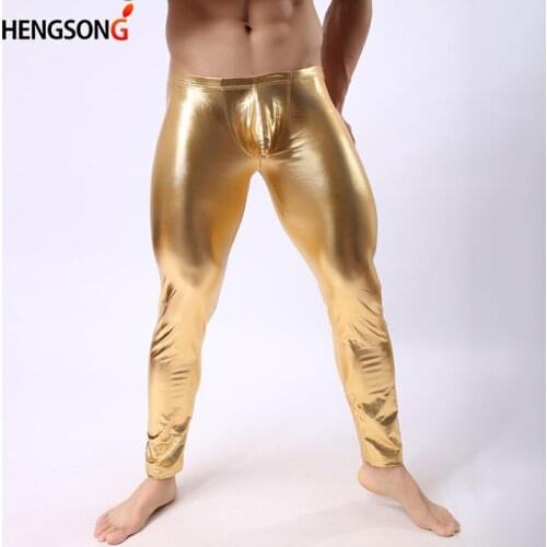 Fashion Men Pants Slim Pencil Pant Black Faux Leather Leggings Men Sexy Leggings Trousers For Men