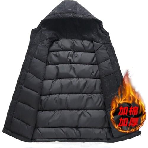 2021 Winter New Print Men Cotton Jacket Hooded Collar Normal 1 Color Long Sleeves High Quality Plus Size 8XL