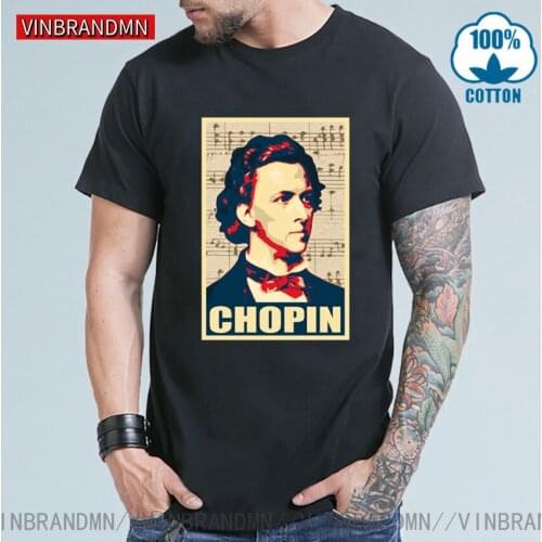 Popular Art Chopin Music Composer Poster T Shirts Piano Music Lovers T-shirt Polish Poet Poland Musician Genius Portrait T shirt
