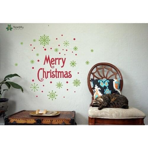 YOYOYU Wall Decal Art Mural Merry Christmas Window Stickers Vinyl Home Decal Kid Room Removable Window Decor Watreproof DIYSY576
