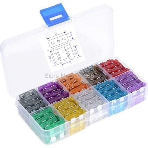 New 100pcs Standard Blade Fuse 2A 3A 5A 7.5A 10A 15A 20A 25A 30A 35A