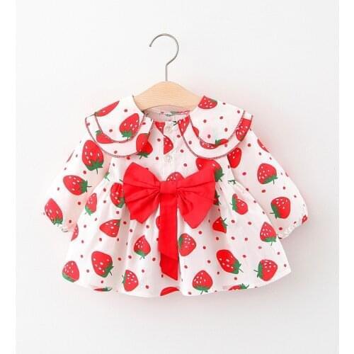 Children Clothing Dress Spring Autumn Clothes Printing Flowers Kids Dresses Girls Dress New Lovely Princess Dress