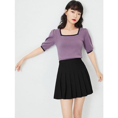 Pleated Skirt Casual Solid High-Waisted Skirt Ladies Folds Short Skirts School Girl Uniform Mini Skirts Womens Clothing 2021