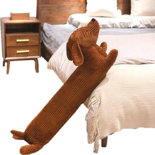 UK Cute Dachshund Dog Hug Strip Pillow Stuffed Animals Fox Husky Cushion Pillow Back Waist Pillow For Boy Birthday