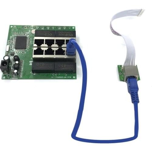 OEM PBC 8 Port Gigabit Ethernet Switch 8 Port met 8 pin way header 10/100/1000 m hub 8way power pin Pcb board OEM schroef gat