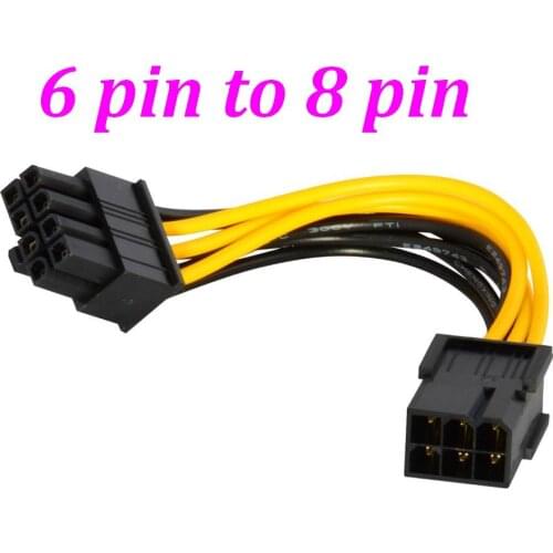 GPU 6 pin to 8 pin PCI Express Power Converter Cable For Video Card PCI E The power supply 500pcs/lot