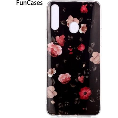Rose On Black Soft Silicone Cover For armor Samsung A50S Capa Samsung Galaxy cover A50 A30S A70S A20S A10S Mobilephone Cases