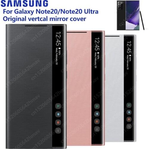 SAMSUNG Original Phone Cover Vertical Mirror Flip Cover for Samsung Galaxy Note20 Note 20 Note20 Ultra 5G S-View Cover