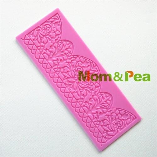Mom&Pea GX127 Free Shipping Silicone Lace Mold Cake Decoration Fondant Cake 3D Mold Food Grade Silicone Mould