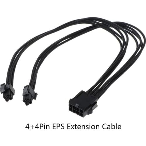 30/40cm Motherboard ATX CPU 8 Pin Male to Female Sleeved Power Supply Extension Cable Wire for PC Computer Accessories C26