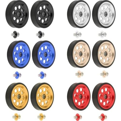 6cm Bike Easy Wheels For Brompton Aluminum Alloy Easy Wheel for Folding Bicycle Rear Rack Mount with Screw Bolt Replacement Part