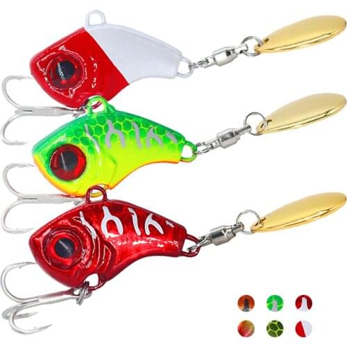 Rotating Metal Fishing VIB Vibration Fishing Lure Wobble Sequins Lure Artificial Hard Baits Spinner Spoon Lure Sinking Baits
