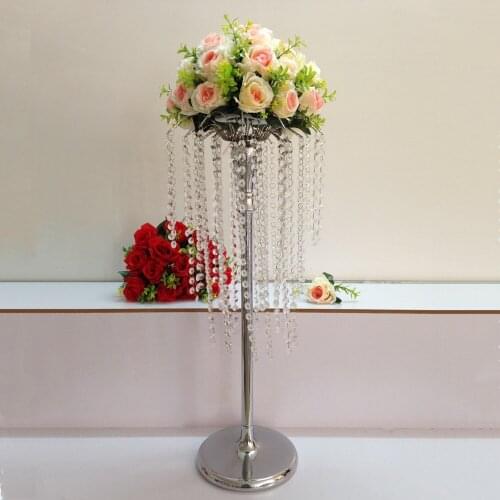 73cm Tall table centerpiece crystal flower stand for wedding deocration