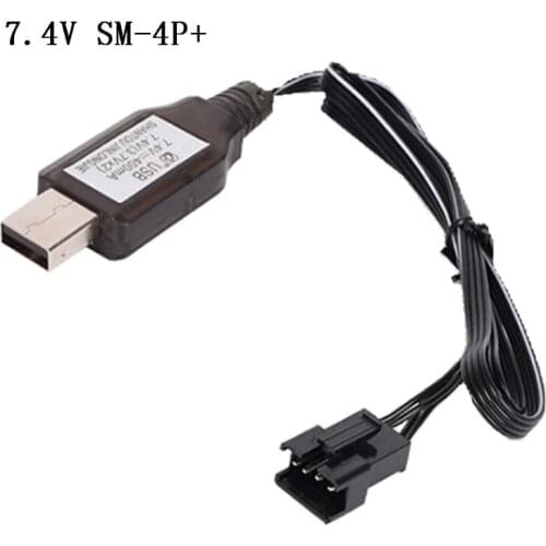 7.4v (3.7v x2) Charger SM-4P Li-ion battery Electric RC Toys car boat USB Charge