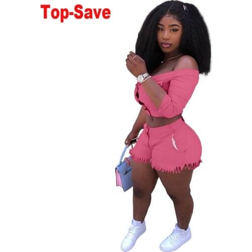 2021 New Arrival Women Two Piece Set Off The Shoulder Crop Top And Shorts Biker Casual Neon Women Set Summer Sport Outfit Ribber