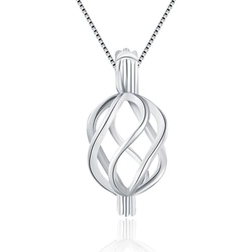 CLUCI Silver 925 Pendant for Necklace Jewelry Geometric Twisted Women Necklace 925 Sterling Silver Pearl Pendant Locket SC004SB