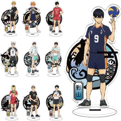 15CM Anime Haikyuu!! Acrylic Stand Volleyball Boys Kageyama Tobio Hinata Shoyo Model Table Plate Action Desk Decor Ornaments