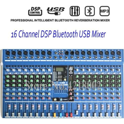 16 Channel 24 DSP Digital Effect Sound Mixer Console Equipment Professional Bluetooth USB DJ Mixing Recording Studio Equipment