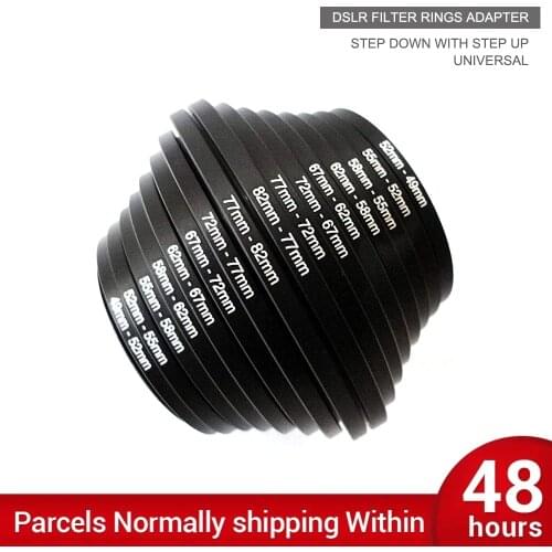 4 PACK DSLR Filter Step Up Rings Adapter 49-52-55-58-62-67-72-77-82mm Step Down 82mm-49mm Filter Lens Rings SLR Camera Accessory