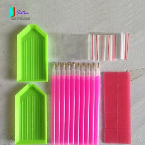 Diamond Drawing Tool Set,10 Pens+10 Glue Clay+2 Plastic Plate+10 Bags S0664H