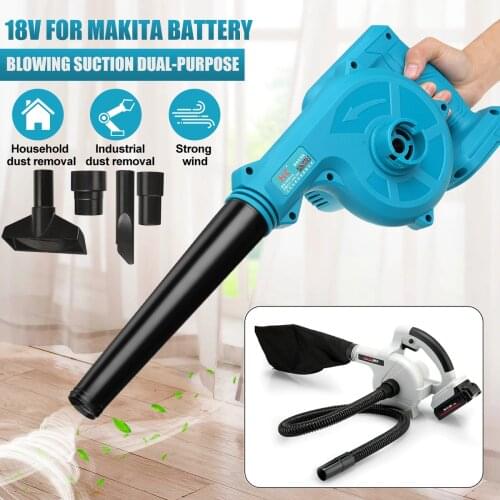 Cordless Electric Air Blower Vacuum Wind Pressure Leaf Computer Dust Collector Home Garden Clean Tool for Makita 18V Battery