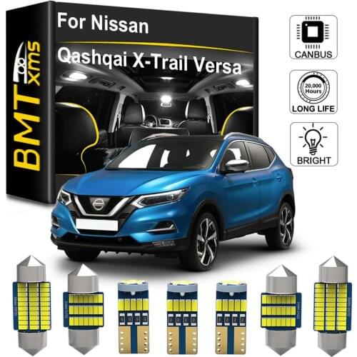 BMTxms Canbus LED Interior Light Kit For Nissan X-Trail T30 T31 T32 Leaf ZE0 ZE1 Qashqai J10 J11 Note E11 E12 Versa Sentra Rogue
