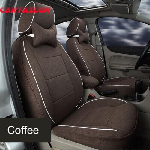 CARTAILOR Auto Cushion Covers Custom for Hyundai Coupe Car Seat Cover Accessories Set Flax Seats Protector Black Seat Supports