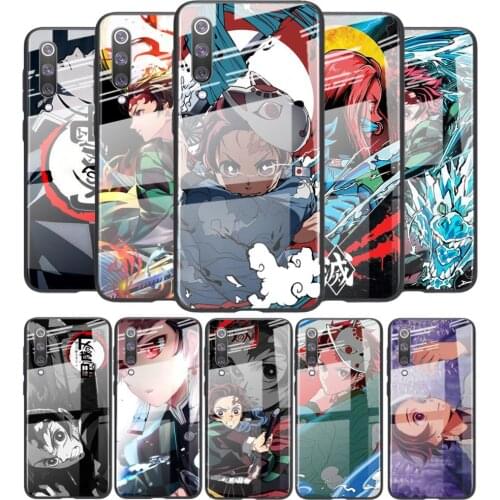 Tempered Glass Cover Anime Demon Slayer For Xiaomi Mi 11 11i 10T CC9E 9T Note 10 Ultra Pro Lite 5G Phone Case
