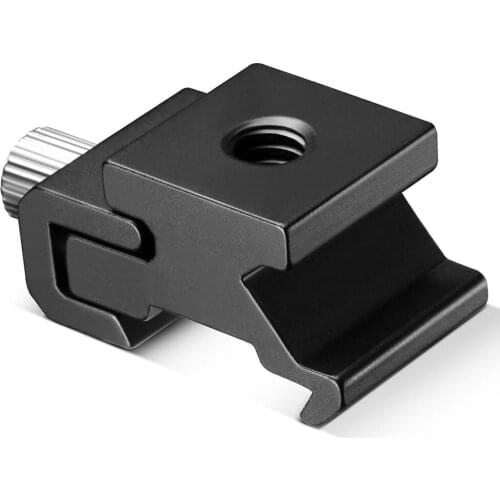 Just Now Black Metal Cold Shoe Flash Stand Adapter with 1/4-inch -20 Tripod Screw To Light Stand Tripod