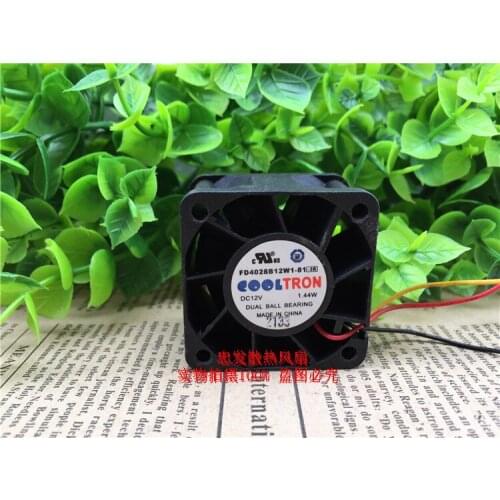 COOLTRON FD4028B12W1-81 DC 12V 1.44W 40x40x28mm 3-Wire Server Cooling Fan